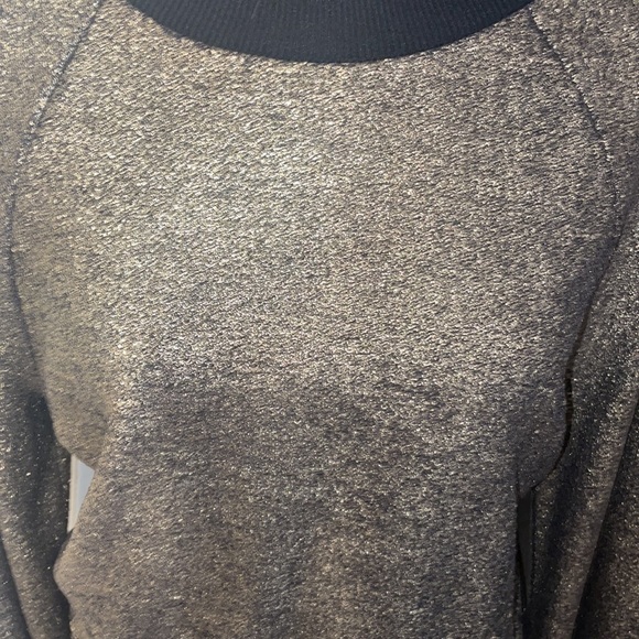 NWT Express Metallic Black/Gold Shimmer crew neck sweatershirt - Picture 4 of 11